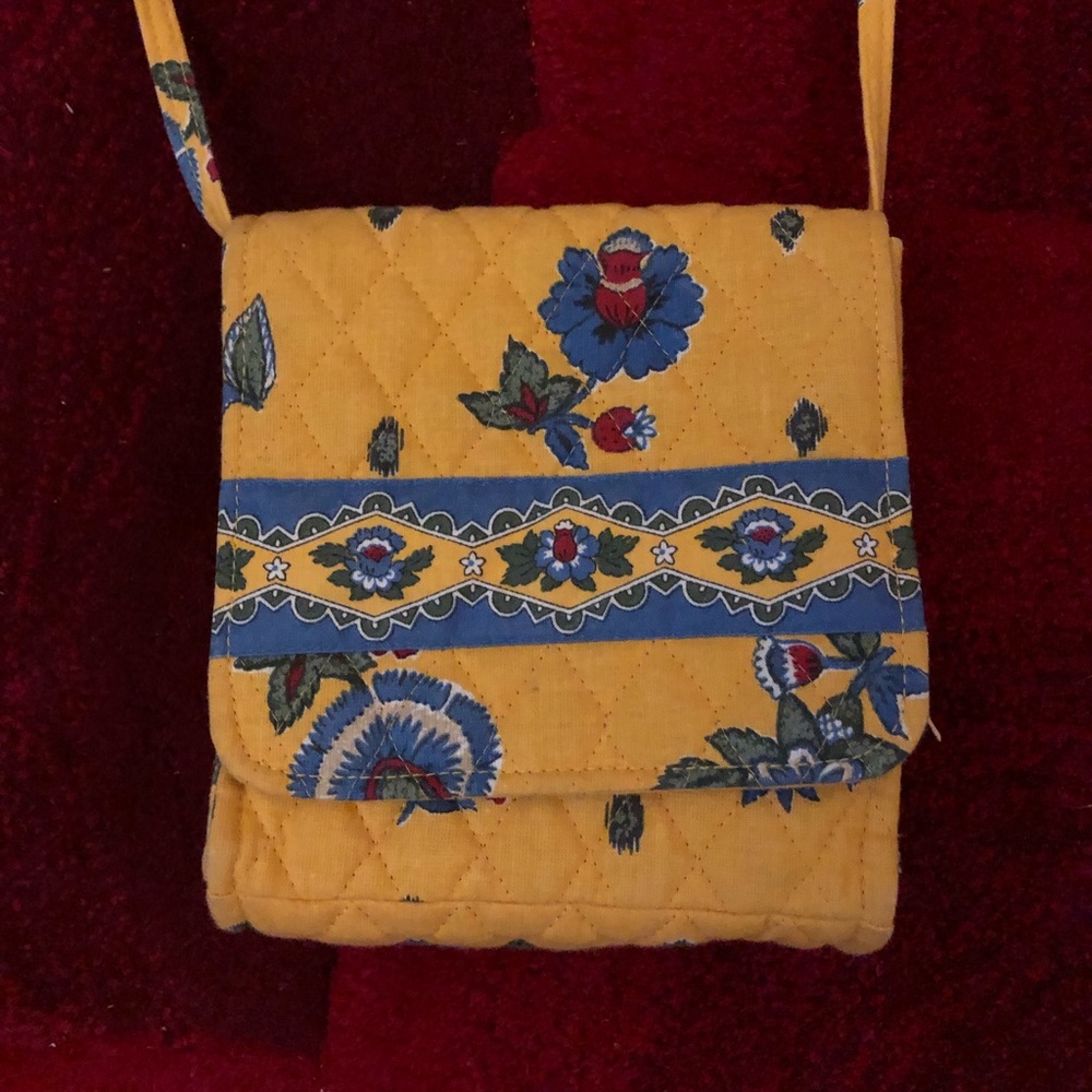Vera bradley yellow paisley crossbody bag